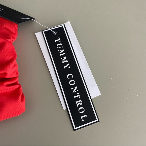 NEW La Blanca Island Goddess Mid Waist Sash Band Bikini Bottom 10 Cherry Red NWT - Picture 6 of 11